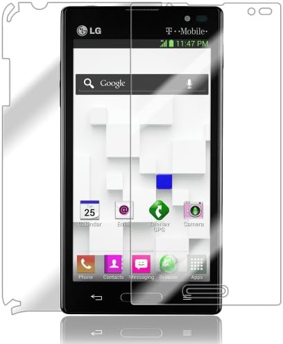 Skinomi Tam Vücut Cilt Koruyucu ile Uyumlu LG Optimus L9 (T-Mobile, P769) (Ekran Koruyucu + arka kapak) TechSkin Tam