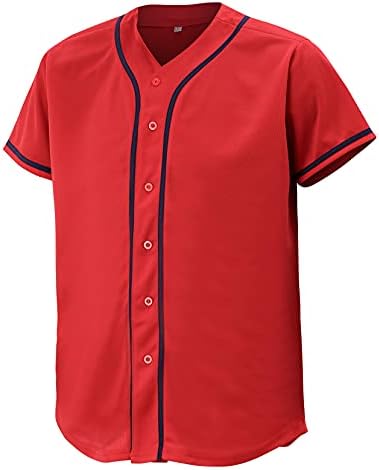 CUTHBERT Katı Beyzbol Forması Gömlek Erkekler ve Kadınlar için, Düz Rahat Kısa Kollu Düğme Aşağı T-Shirt,