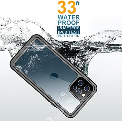 Temdan iPhone 12 Pro Max Durumda Su Geçirmez,Dahili Ekran Koruyucu ile Tam Vücut Sağlam Ağır Darbeye Dayanıklı Toz
