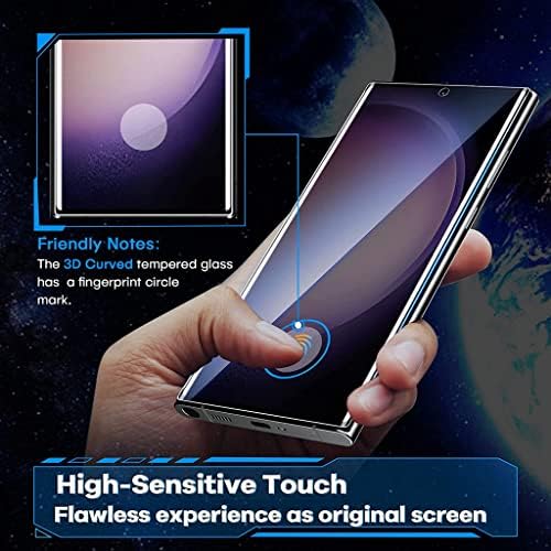 OttarScreen Galaxy S23 Ultra Ekran koruyucu【3 + 1 Paket】1 paket temperli cam kamera Lens koruyucu, uyumlu parmak izi,