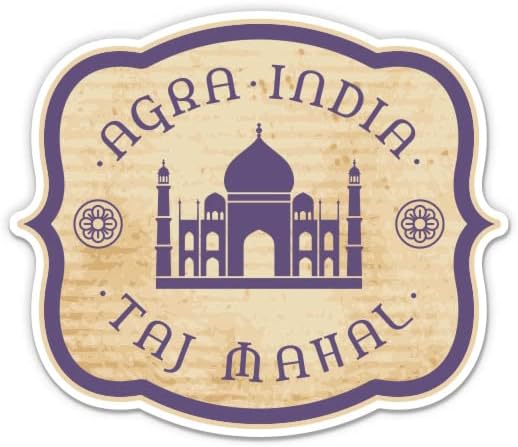 Taj Mahal Agra Hint Seyahat-3 vinil yapışkan - Araba Laptop için Su Şişesi Telefon Su Geçirmez Çıkartma