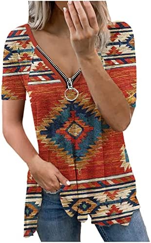 Dalma Yaka Spandex T Shirt Genç Kız Kısa Kollu Argyle Brunch Vintage Cowgirl Bluzlar Gömlek Kadın LW