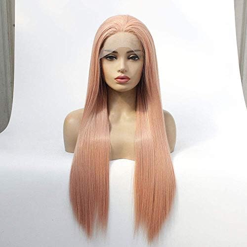 YTOOZ Moda Peruk Sentetik Dantel ön Peruk Kadın Carve Uzun Düz Saç Setleri (26 İnç) Peruk