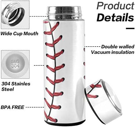 CaTaKu Beyzbol Dantel Baskı Su Şişesi Yalıtımlı 16 oz Paslanmaz Çelik Şişe Termos Şişe Kahve Su İçecek Kullanımlık