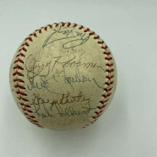 1970 New York Mets Takımı Beyzbol İmzaladı Nolan Ryan ve Tom Seaver PSA DNA ORTAK İmzalı Beyzbol Topları