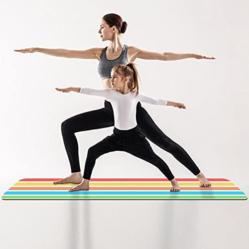 NDKMEHFOJ Renkli Çizgili Katlanır Jimnastik Mat Yoga Mat Pad Kaymaz Kaybetmek Ağırlık Su Geçirmez Spor Mat Egzersiz