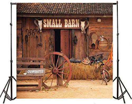 AOFOTO 8x8ft Vintage Kırsal Ahır Zemin Batı Kovboy Samanlık Fotoğraf Arka Plan Rustik Çiftlik Araçları Bisiklet Eski