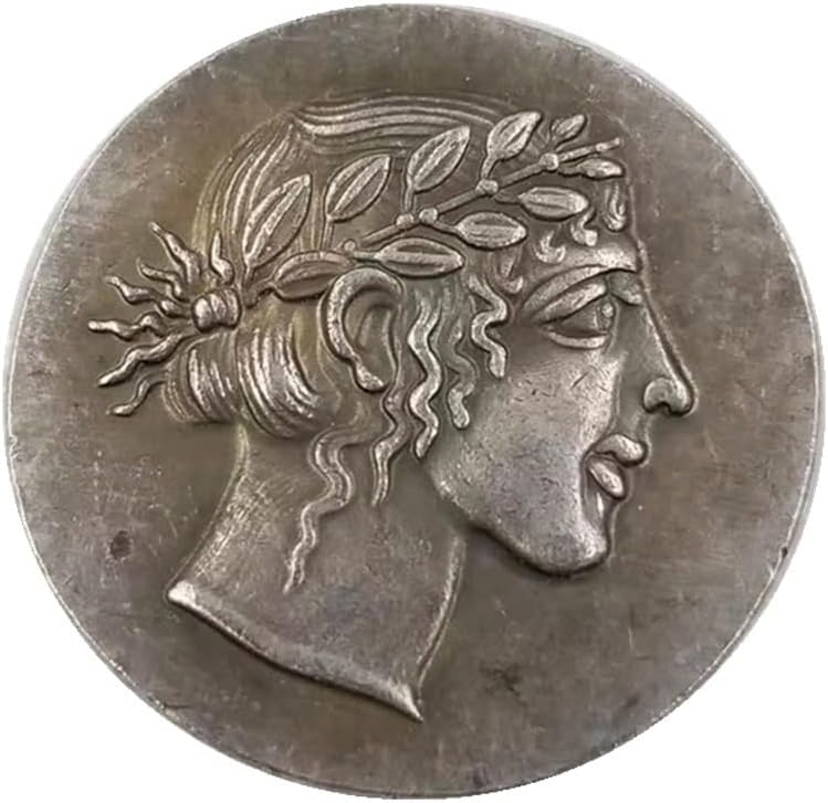 QİNGFENG Antika El Sanatları Yunan Paraları Bakır Gümüş Kaplama Sıkıntılı Gümüş Dolar Gümüş Mermi