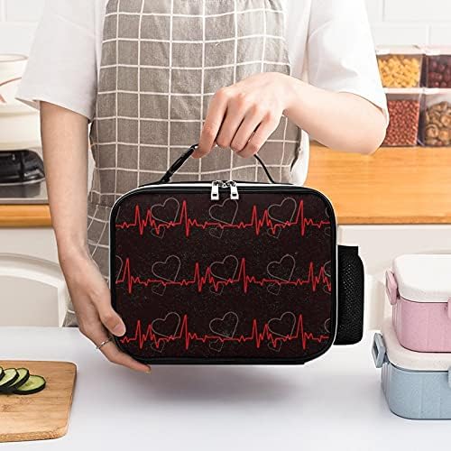 Kardiyogram Kalp Atışı Yeniden Kullanılabilir yemek taşıma çantası Yalıtımlı öğle yemeği kutu konteyner Ofis İşleri