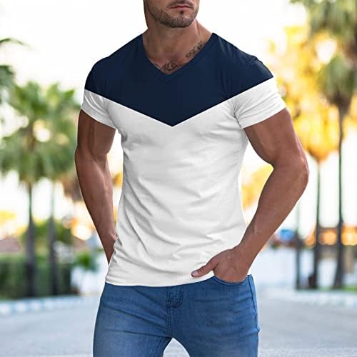 Bmısegm Yaz Erkek T Shirt Erkek Yumuşak Streç Pamuk Katı Kısa Kollu V Boyun Slim Fit T Gömlek Moda Erkek T Shirt Paketi