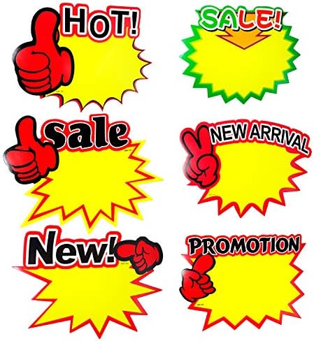 Honbay 60 ADET Yıldız Patlaması Satış Kağıt İşaretleri İşareti Kartları Patlama Kağıt İşaretleri Perakende Satış Etiketleri