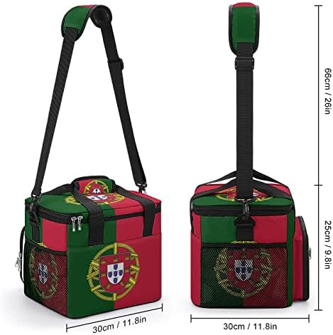 Portekiz Bayrağı Yalıtımlı yemek kabı Yeniden Kullanılabilir Sızdırmaz soğutucu Tote Çanta Ayarlanabilir Omuz Askısı