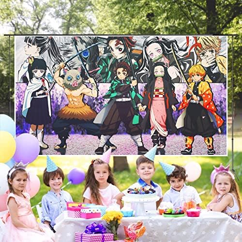 Anime İblis Parti Zemin Afiş, Anime Tema Doğum Günü Partisi Süslemeleri, Duvar Asılı Dekorasyon Fotoğraf Sahne, Karikatür