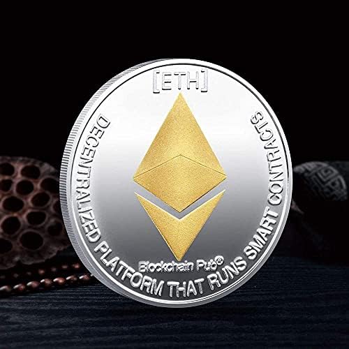 1oz Ethereum hatıra parası Altın PlatedETH Ethereum Sikke Sınırlı Sayıda Koleksiyon Sikke Koruyucu Kılıf ile