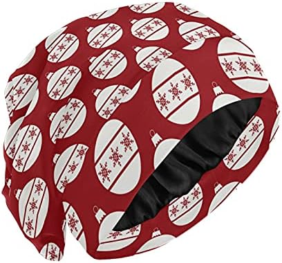 Kafatası Kap Uyku Kap Çalışma Şapka Bonnet Beanies Kadınlar için Topları Noel Kırmızı Yeni Yıl Kış Uyku Kap Çalışma