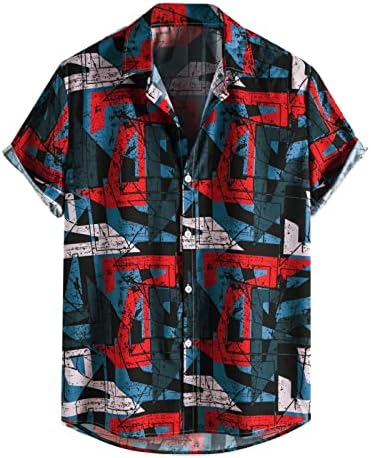 Komik Hawaii Gömlek Erkekler için Kısa Kollu Küba Guayabera Gömlek Casual Yaz Plaj Düğme Aşağı Gömlek T-Shirt