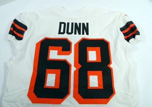 2021 Cleveland Browns Michael Dunn 68 Oyun Verilmiş Beyaz Forma 1946 S 75. 46 6-İmzasız NFL Oyunu Kullanılmış Formalar