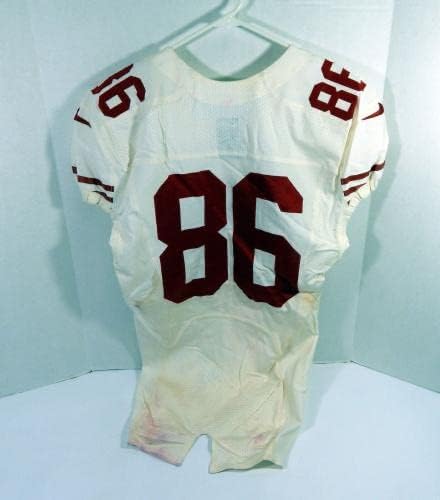2012 San Francisco 49ers Brian Jennings 86 Oyun Verilmiş Beyaz Forma 46 DP42654-İmzasız NFL Oyunu Kullanılmış Formalar
