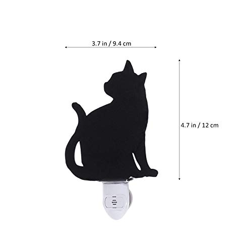 Lucktao kedi siluet duvar ışık akülü duyarlı sensör kedi gölge projeksiyon uyku ışık için yatak odası için, bebek
