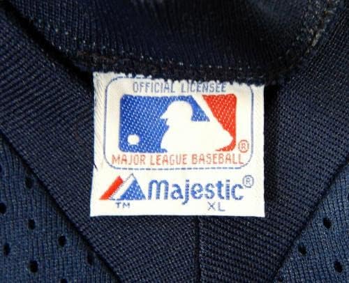 1983-90 California Angels Boş Oyun Yayınlandı Mavi Forma Vuruş Uygulaması XL 674-Oyun Kullanılmış MLB Formaları