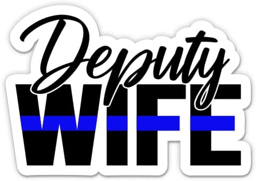 Yardımcısı Eşi Sticker-3 laptop etiketi - Su Geçirmez Vinil Araba, Telefon, Su Şişesi-Polis Mavi Çizgi Çıkartması