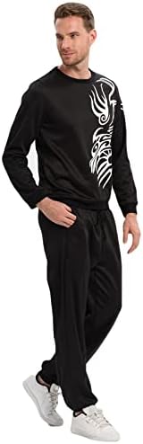 Erkekler Kış Baskı Eşofman 2 Parça Kıyafetler Uzun Kollu T Shirt ve Pantolon Koşu Setleri Spor Takım Elbise Erkekler