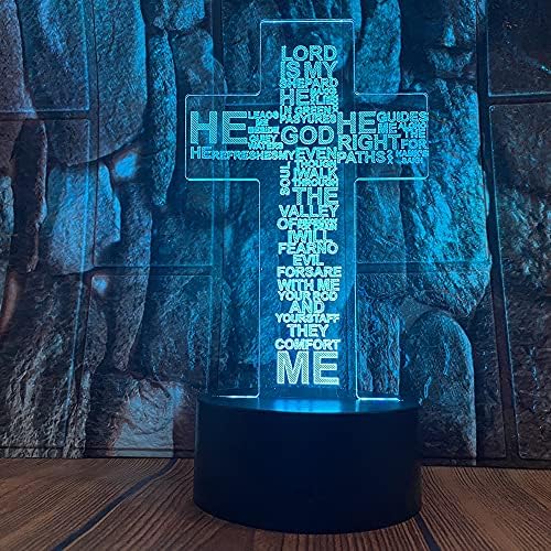 İsa Çapraz 3D LED Mesih Optik Illusion Dekorasyon Masa Lambası 16 Renk Uzaktan Kumanda Rab Akrilik Görsel Gece Lambası