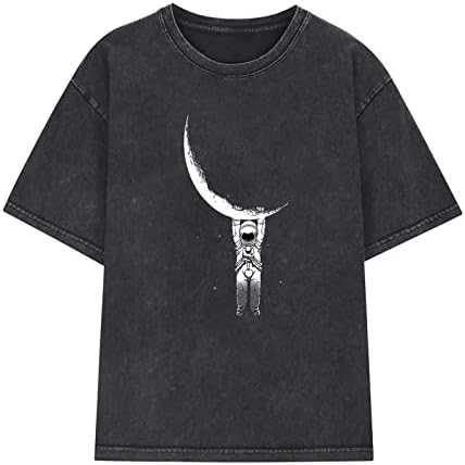 Bayan Vintage Gömlek Üstleri Gizlemek Göbek Tunik Yaz Büyük Boy Crewneck Kısa Kollu T Shirt Genç Kız Y2k Giysileri