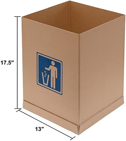 FLORECORD 13 Galon Tek Kullanımlık ve Tekrar Kullanılabilir Oluklu Mukavva Çöp Kutuları Atık Logolu Çöp Kutuları 10