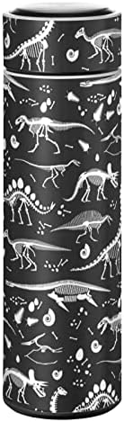 Glaphy Dinozorlar Fosilleri Siyah 12 oz Su Şişesi, BPA İçermez, Paslanmaz Çelik, Yalıtımlı Su Şişesi, Okul için, Ofis,