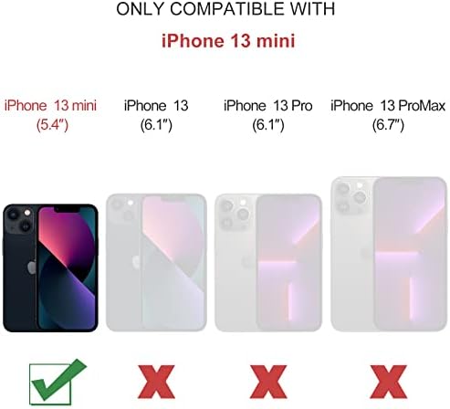 Iphone 13 Mini Kılıf için Defencase, Kadınlar Erkekler için iPhone 13 Mini Kılıf Cüzdan, Dayanıklı PU Deri Manyetik