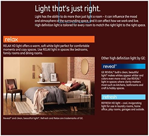 GE Lighting 92239 LED Relax HD 6 (60 watt Değiştirme), Orta Tabanlı 500 Lümenli G25 Ampul, Yumuşak, 2'li Paket, Buzlu