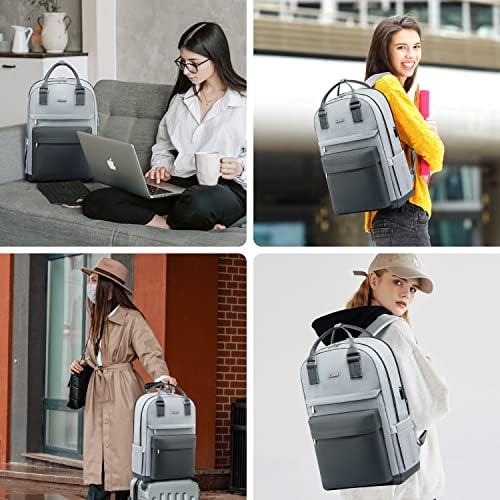 LOVEVOOK Laptop Sırt Çantası için Kadın Erkek, 17.3 İnç Laptop çantası USB Portu ile Moda Su Geçirmez Sırt Çantaları
