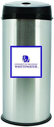NCAA Wisconsin-Whitewater Warhawks Hareket Sensörlü Paslanmaz Çelik Akıllı Çöp Kutusu, 30 Litre