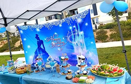 Mavi Kız Zemin Doğum Günü Partisi Süslemeleri için FHZON 10x7ft Arabası ve Kale Arka Plan Fotoğrafçılık için Afiş