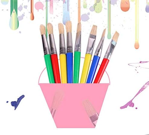 PDGJG Şeker Renk Plastik Boya Fırçası Kıl Fırçalar Çocuklar için Yağ Suluboya Resim Graffiti Okul Ofis Arzı