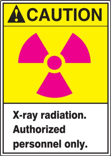 Accuform MRAD636VS Yapışkanlı Vinil Güvenlik İşareti, Gösterge Dikkat X-ışını Radyasyonu YALNIZCA Yetkili Personel