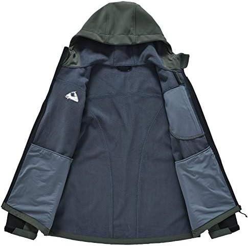 Rdruko erkek Açık Softshell Ceket Tam Zip Polar Su Geçirmez Yürüyüş Tırmanma Kapüşonlu Ceket