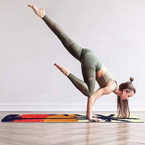 Unicey Kalın Kaymaz Egzersiz ve Fitness 1/4 Yoga mat Tropikal Palmetto Baskı Yoga Pilates ve Zemin Fitness Egzersiz