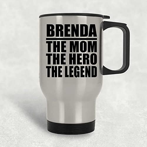 Designsify Brenda Anne Kahraman Efsane, Gümüş Seyahat kupa 14 oz Paslanmaz Çelik termos kupa, hediyeler için Doğum