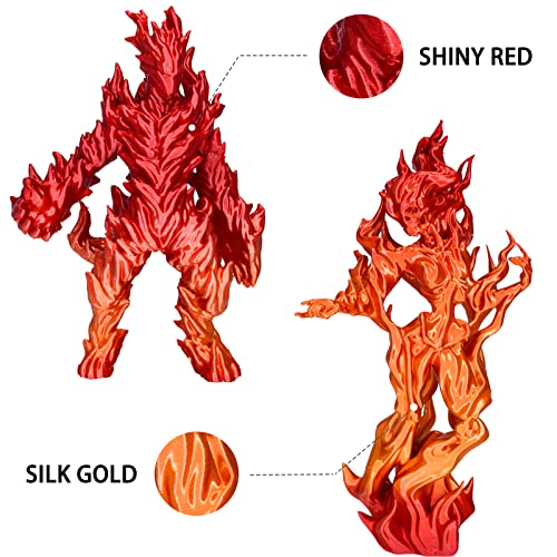 (2 Ürün) 1 kg İpek Altın Parlak Kırmızı Siyah ve 1 kg İpek Altın Parlak Kırmızı PLA Filament, 3D Yazıcı Filament,