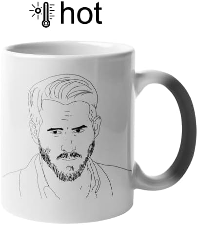 Seksi görünüm aktör Ryan Reynolds sihirli kupa renk değiştiren kupa sihirli ısı değiştiren kahve kupa-komik fincan,