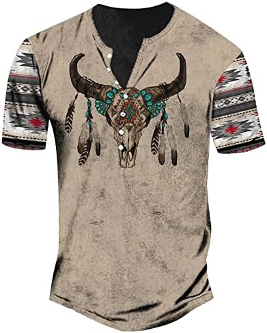 2023 Aztek Batı Etnik Erkek Gömlek Büyük Boy Düğme T-Shirt Slim Fit Grafik Tees Kısa Kollu Yaz Üstleri