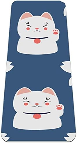 Siebzeh Japonya Karikatür Şanslı Kedi Kiraz Çiçekleri Premium Kalın Yoga Mat Çevre Dostu Kauçuk Sağlık ve Fitness