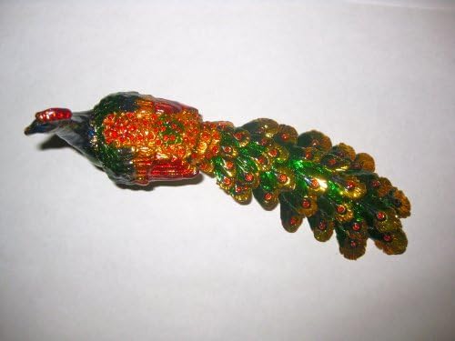 Renkli Bejeweled Tavuskuşu Koleksiyon, Dekoratif, Biblo Mücevher Kutusu