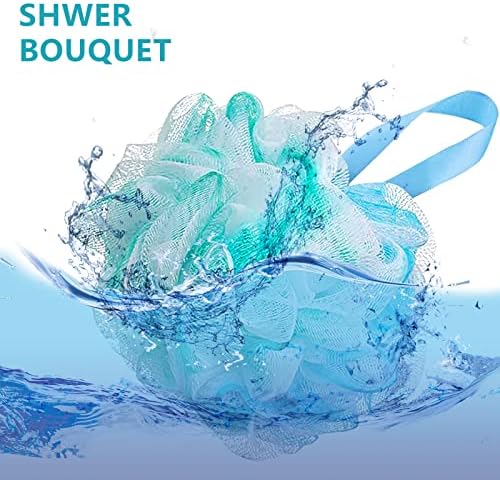 XL 75g Banyo süngeri Seti 4 Paket Pastel Renkler Duş Buket Banyo Örgü Duş Topu vücut kesesi Peeling Banyo Süngeri