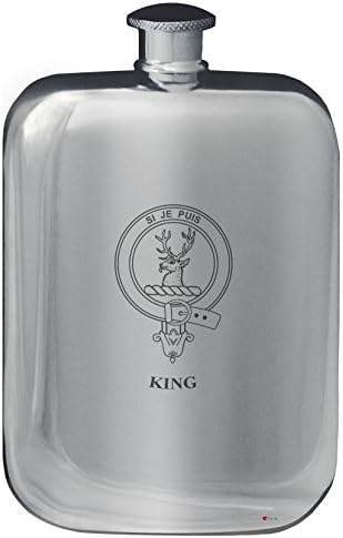 Kral Aile Crest Tasarım Cep Hip Flask 6 oz Yuvarlak Cilalı Kalay