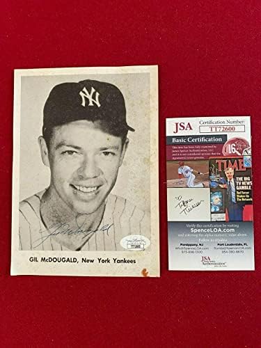1960'lar, Gil McDougald, İmzalı (JSA) 5 x 7 Fotoğraf (Yankees) Kıt/Vintage İmzalı MLB Fotoğrafları