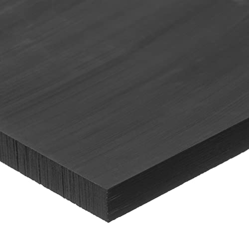 Delrin Asetal Homopolimer Plastik Levha, Siyah, 3/8 inç Kalınlığında x 24 inç Genişliğinde x 24 inç Uzunluğunda