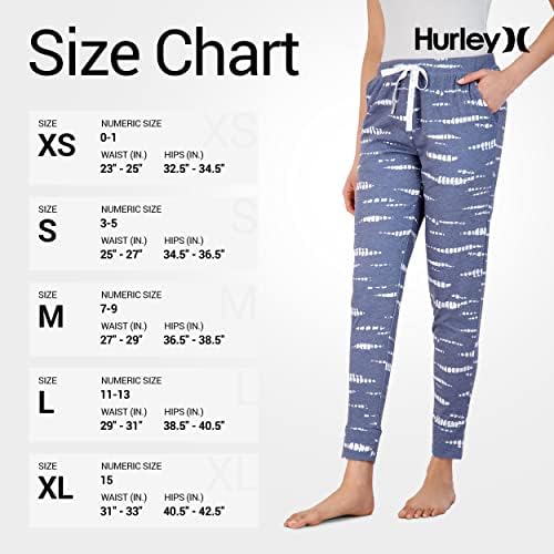 Hurley Womens 2 Paket Pijama Pantolon, Sevimli Süper Yumuşak Uyku Joggers
